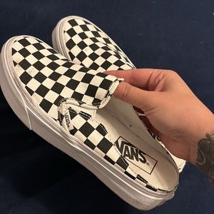 Slip on Checkered Vans Size 6